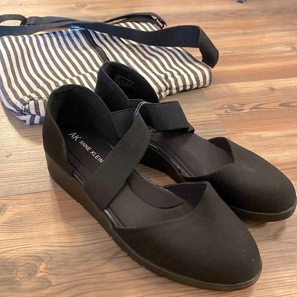 SHOE SALE! 🎉 New ANNE KLEIN iflex Black Maryjane Elastic Strap Slip-On Shoes 8.5